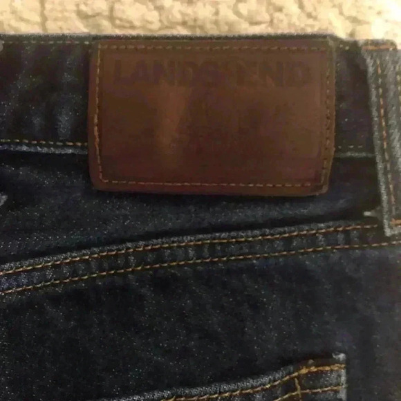 Lands End Square Rigger Mens Sz 40 Traditional Fit Dark Was Blue Jeans - Picture 3 of 7